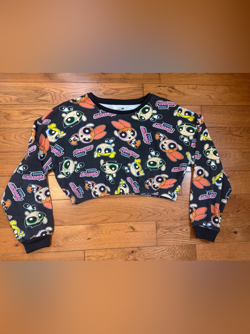 Cartoon Network Powerpuff Girls Cropped Crewneck Sweatshirt